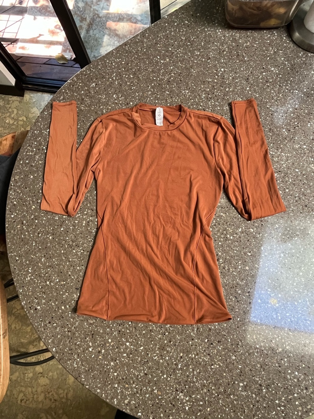 Women's Long-Sleeve Slim Crew Neck Top - Rust